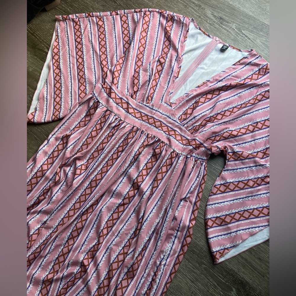 SHEIN Pink Printed Maxi Dress Size 3XL